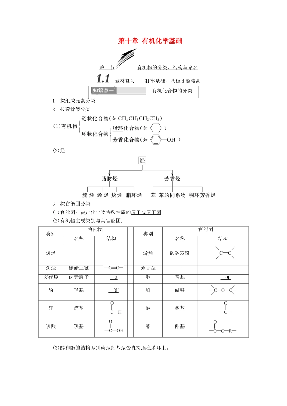 （通用版）高考化学一轮复习 第十章 有机化学基础学案-人教版高三全册化学学案_第1页