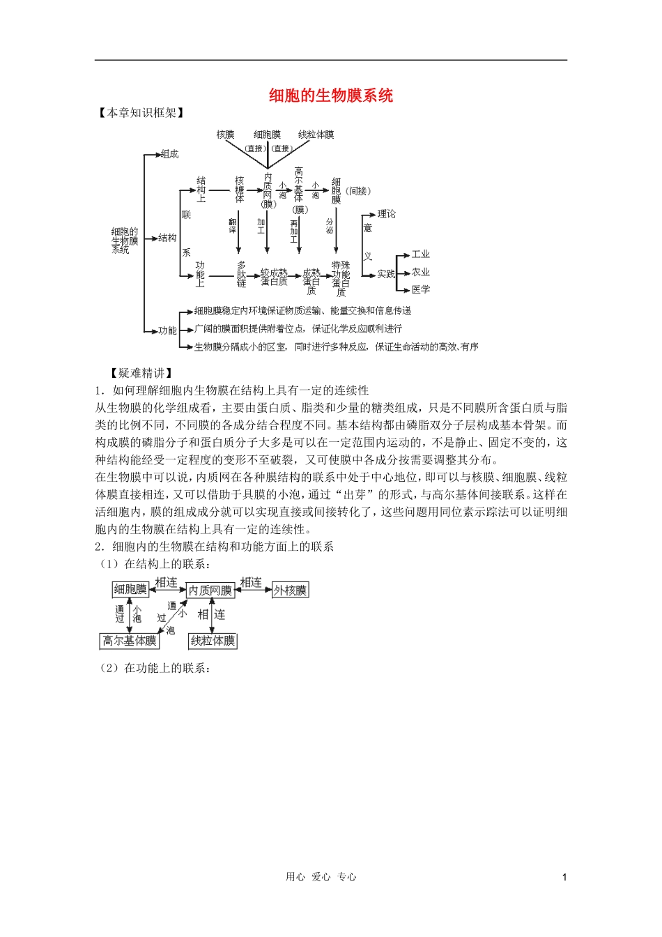 高中生物 第9章 细胞的生物膜系统全套导学案 新人教版必修1_第1页