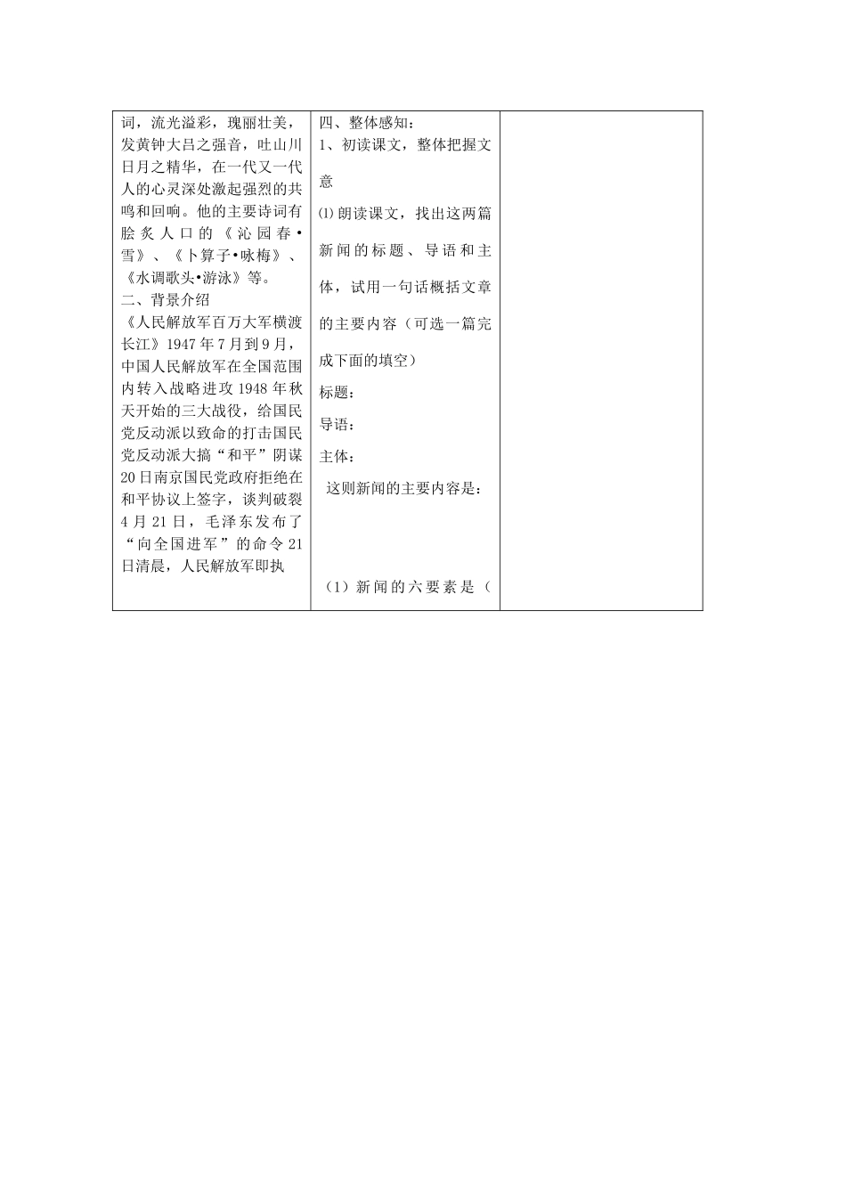 河南省淮阳县西城中学八年级语文上册 第1课《新闻两则》教师导学稿 新人教版_第2页