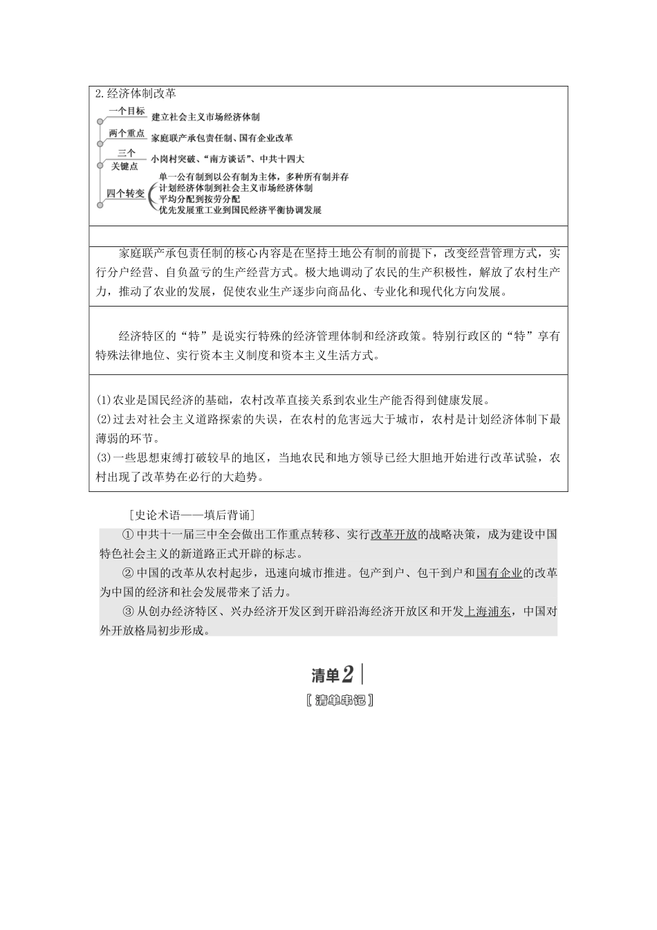 （江苏专版）高考历史一轮复习 模块二 经济成长历程 专题八 中国社会主义建设道路的探索 第17讲 伟大的历史性转折和走向社会主义现代化建设新阶段学案（含解析）人民版-人民版高三全册历史学案_第2页