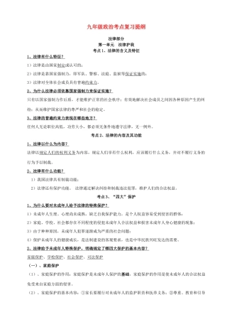 中考政治 复习提纲 法律部分素材 人教新课标版