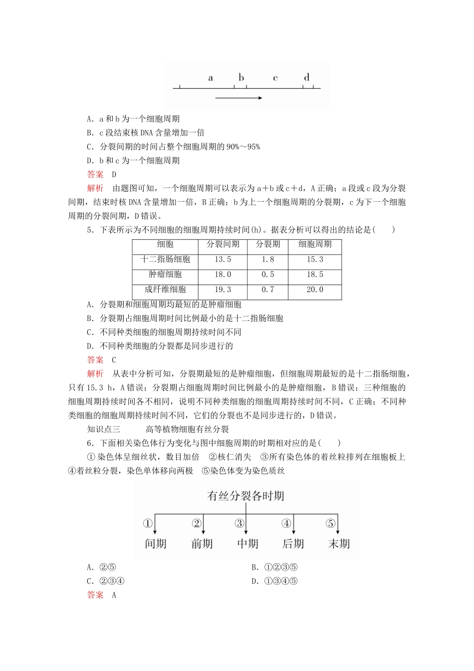 高中生物 第6章 细胞的生命历程 第1节 第一课时 细胞周期及高等植物细胞有丝分裂过学案 新人教版必修1-新人教版高一必修1生物学案_第2页