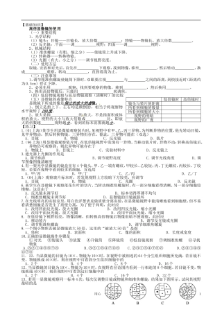高中生物 有机物的鉴定与显微镜的使用教学案 浙教版必修1
