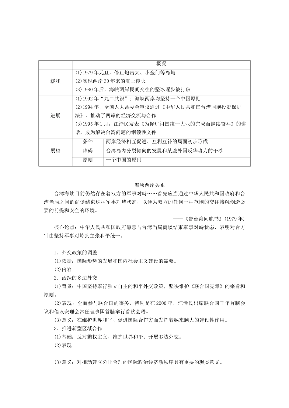 （通史版）高考历史一轮复习 阶段十 中国现代化建设道路的新探索——改革开放新时期 第1讲 新时期民主政治建设、祖国统一及外交学案 人民版-人民版高三全册历史学案_第3页
