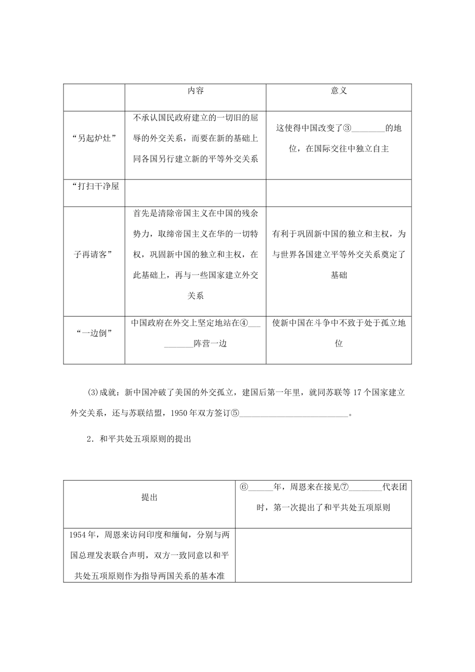 （江苏专版）高考历史总复习 第六单元 现代中国的政治建设 第13讲 现代中国的对外关系学案-人教版高三全册历史学案_第3页