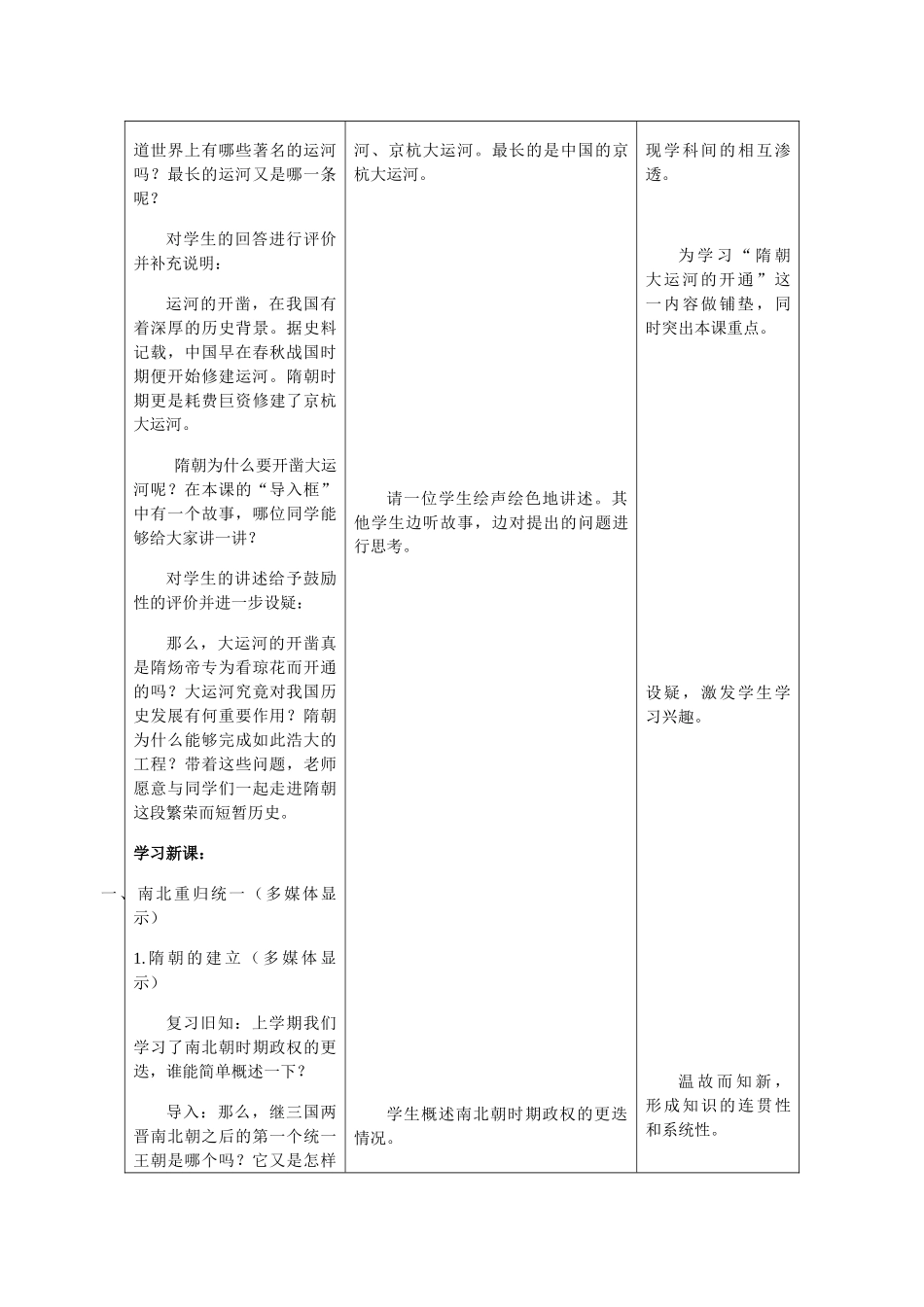 七年级历史下第1课 繁盛一时的隋朝 教案_第3页