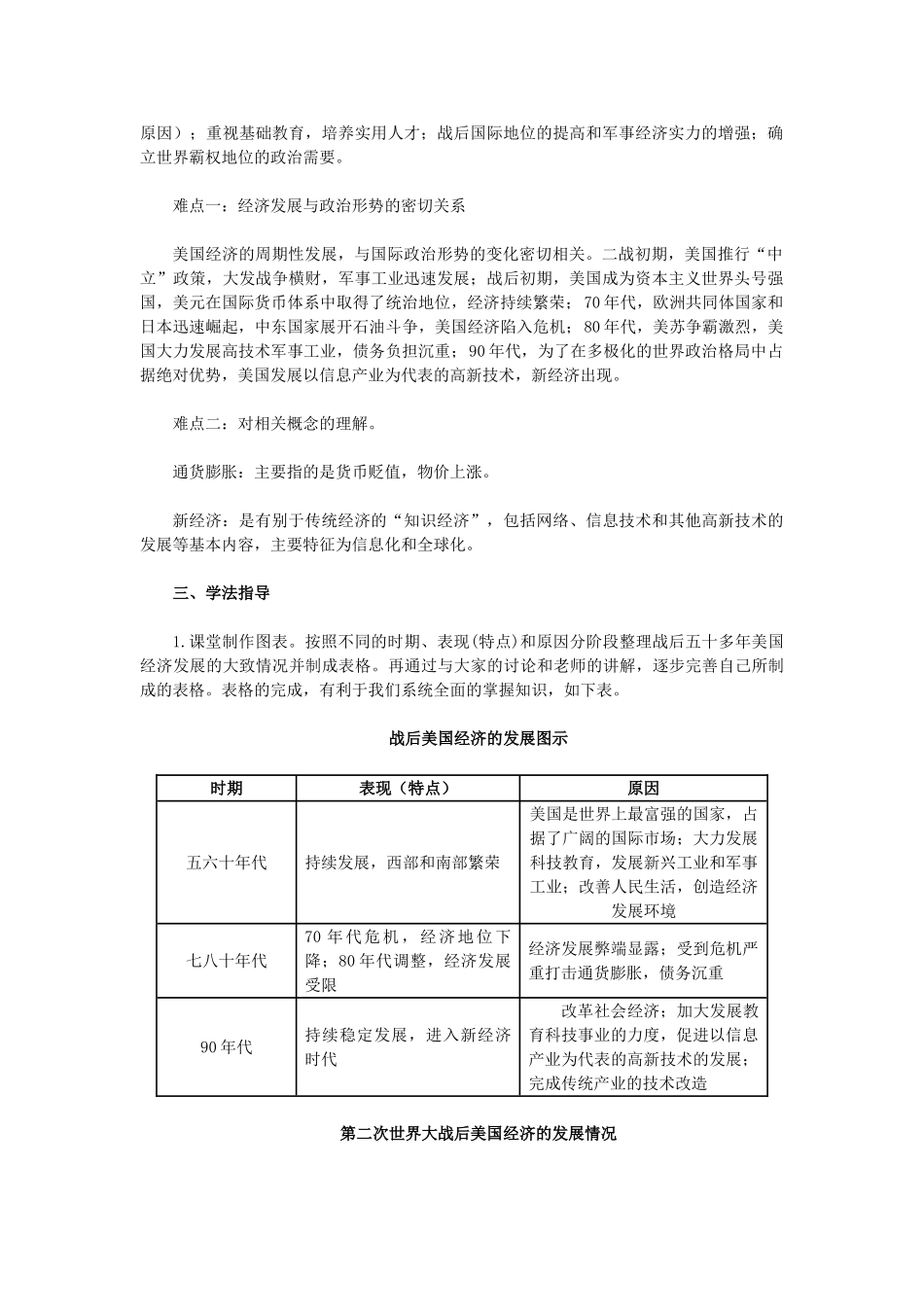 2015九年级历史下册 第8课 战后美国经济的发展教材解析 新人教版_第2页