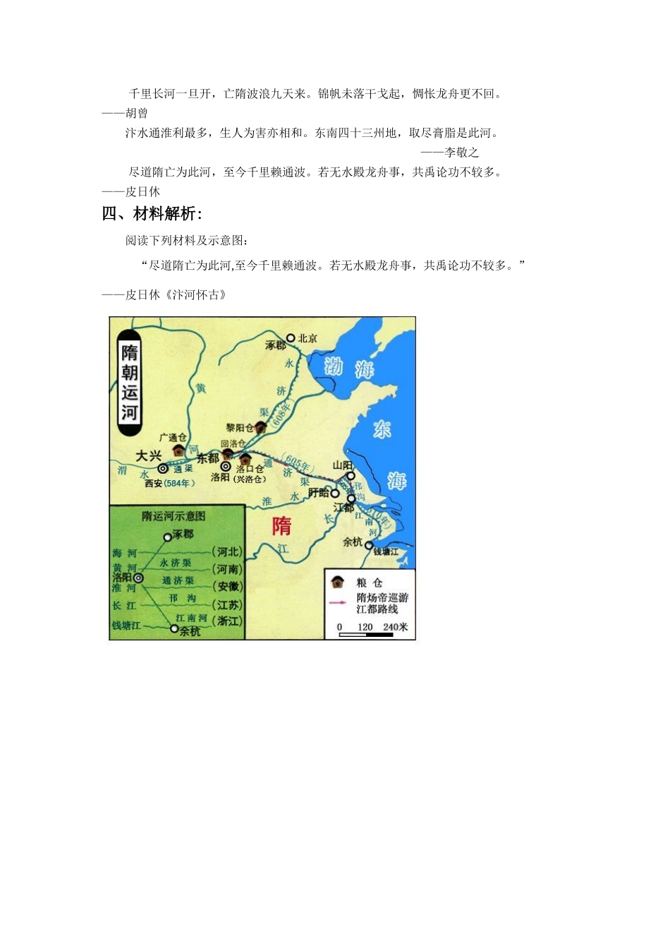 七年级历史下册 第1课 隋的统一与大运河学案 北师大版_第2页