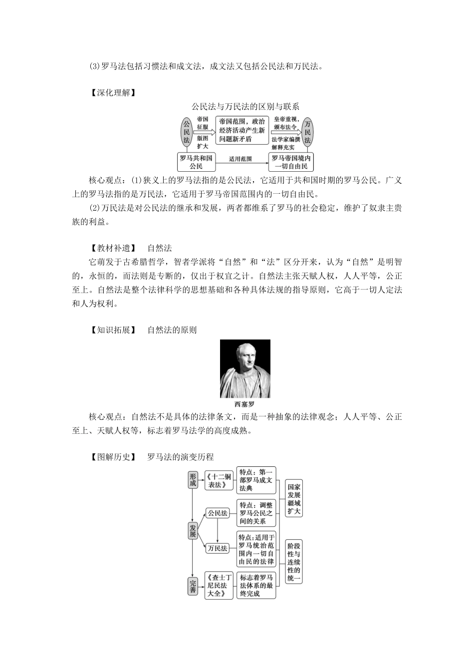 （通史版）高考历史一轮复习 阶段十一 古代西方文明的源头——古代希腊和罗马 第2讲 罗马人的法律学案 人民版-人民版高三全册历史学案_第3页