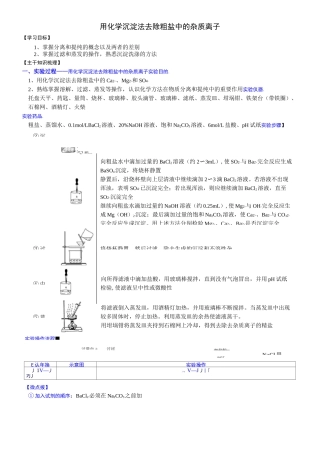 课时5.1.5 拓展1    用化学沉淀法去除粗盐中的杂质离子新教材人教版)