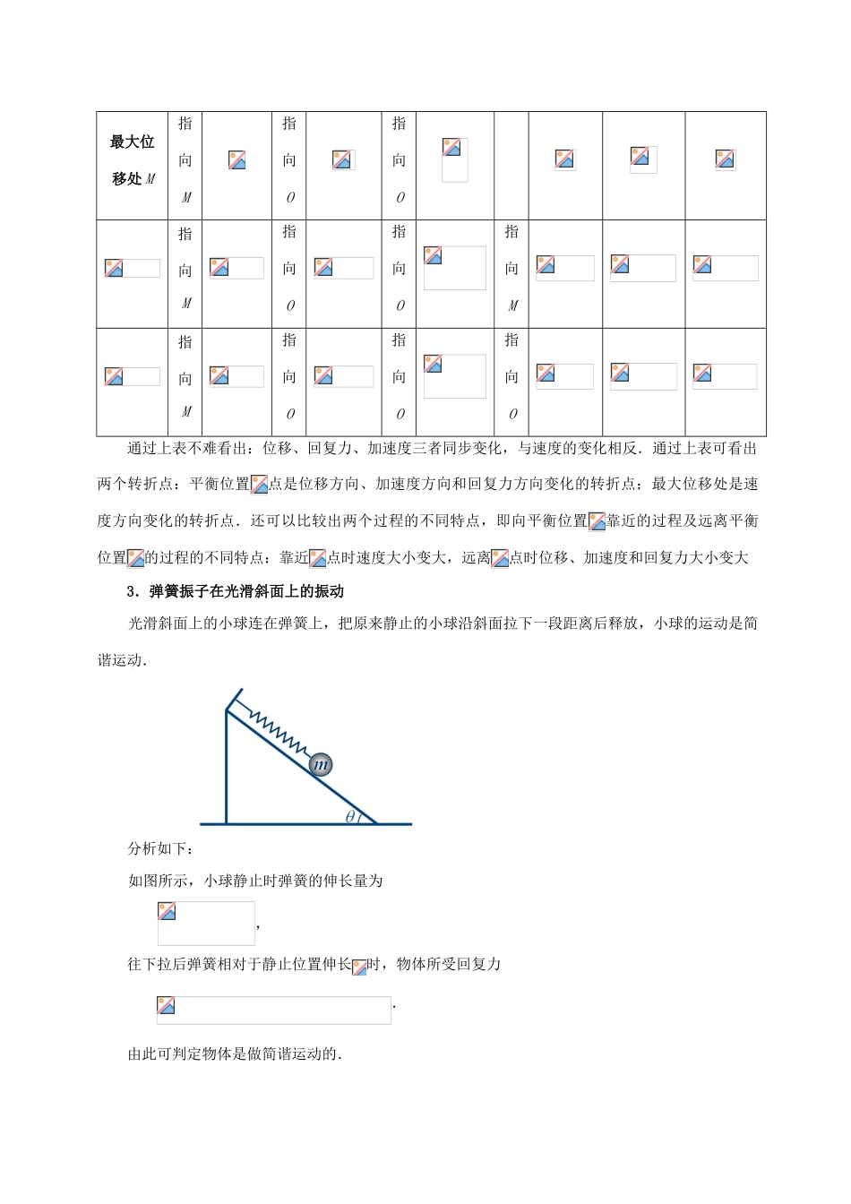 高中物理 第1章 机械振动 简谐运动的回复力和能量、单摆学案 教科版选修3-4-教科版高二选修3-4物理学案_第3页