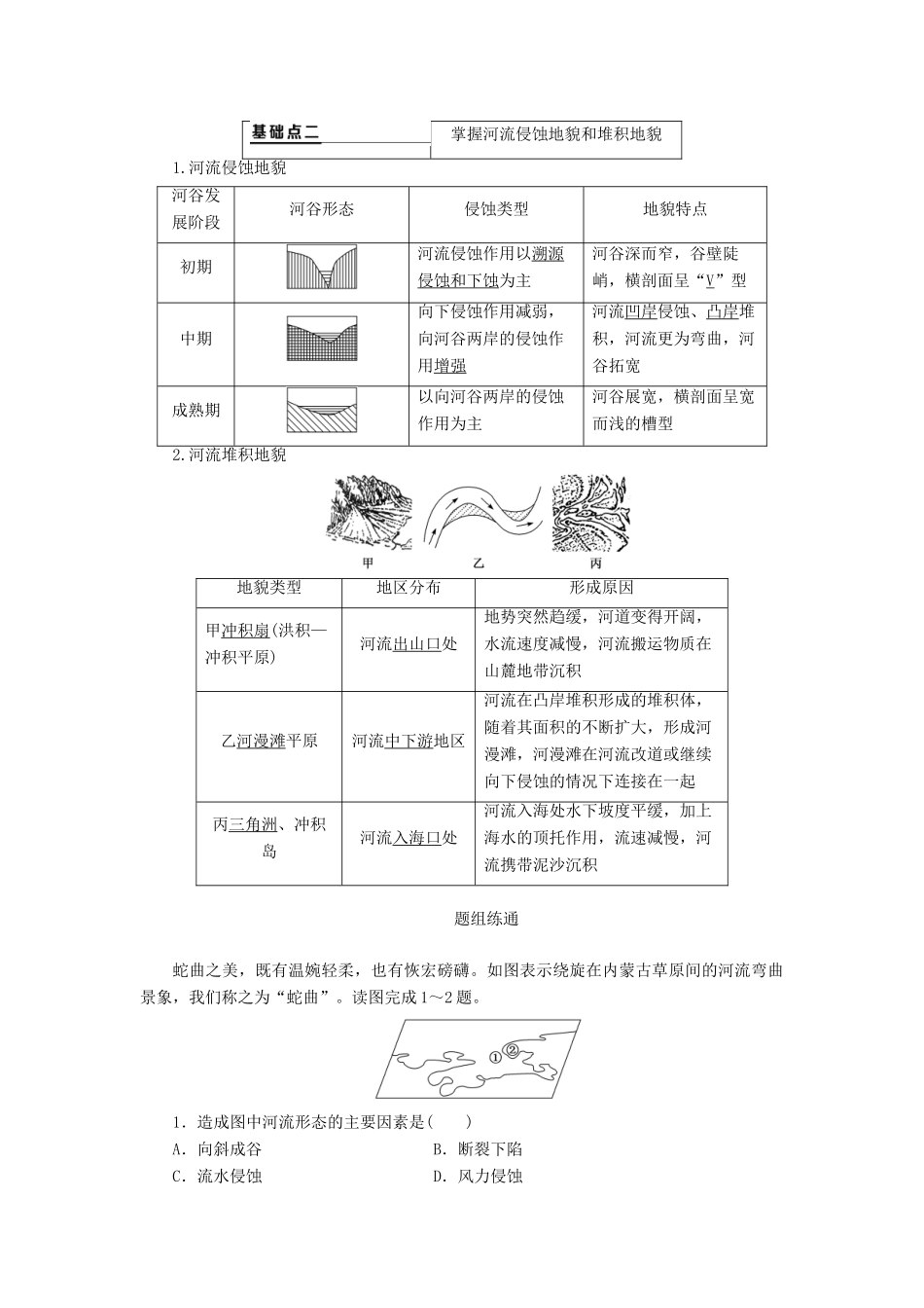 （新课改省份专用）版高考地理一轮复习 第一部分 自然地理 第四章 地表形态的塑造 第三讲 外力作用与地表形态学案（含解析）-人教版高三全册地理学案_第3页