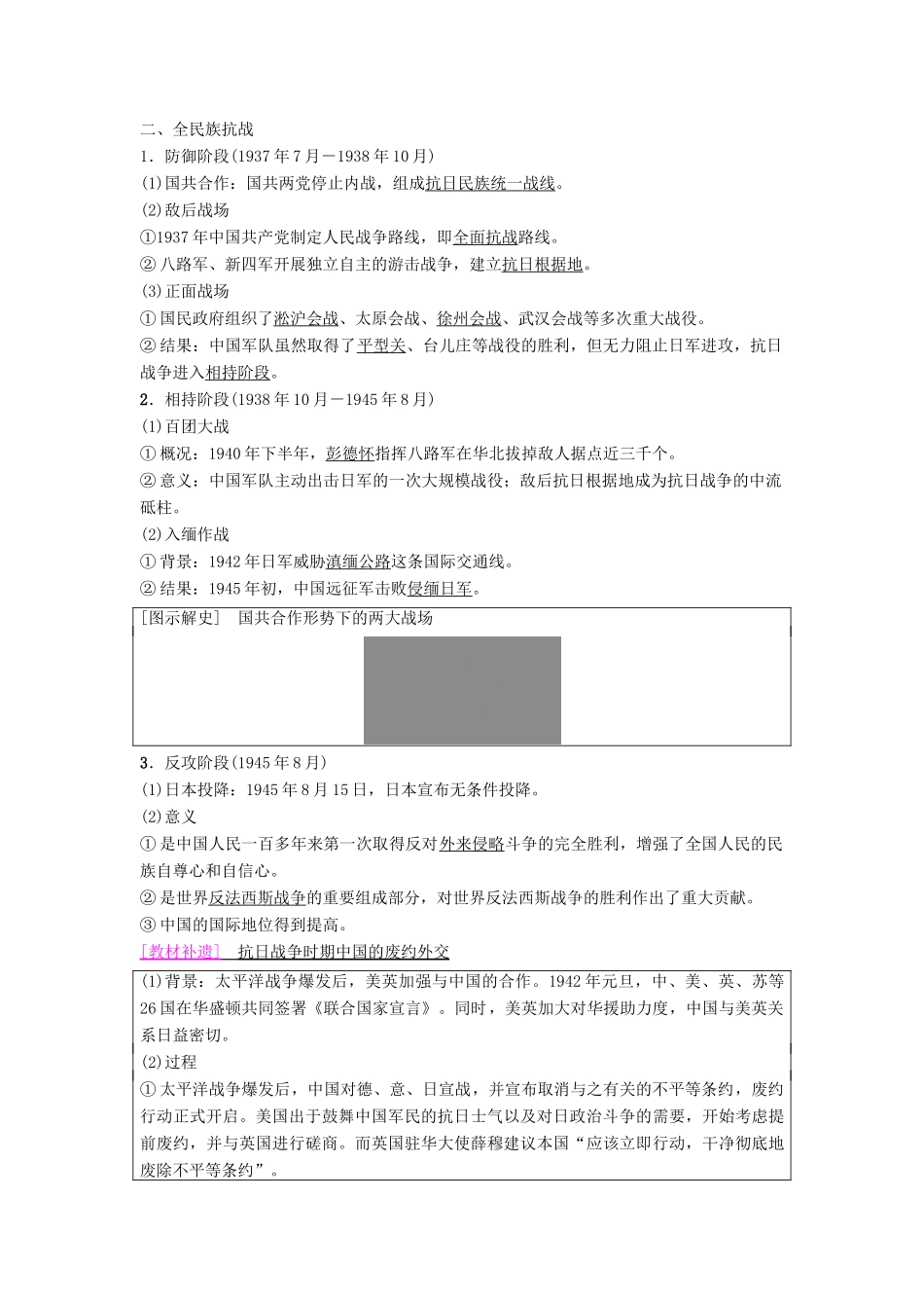 度高考历史一轮复习 第8讲 抗日战争和解放战争学案 岳麓版-岳麓版高三全册历史学案_第2页
