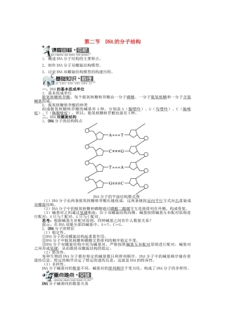 高中生物 第三单元 第一章 第二节 DNA的分子结构学案（含解析）中图版必修2-中图版高中必修2生物学案