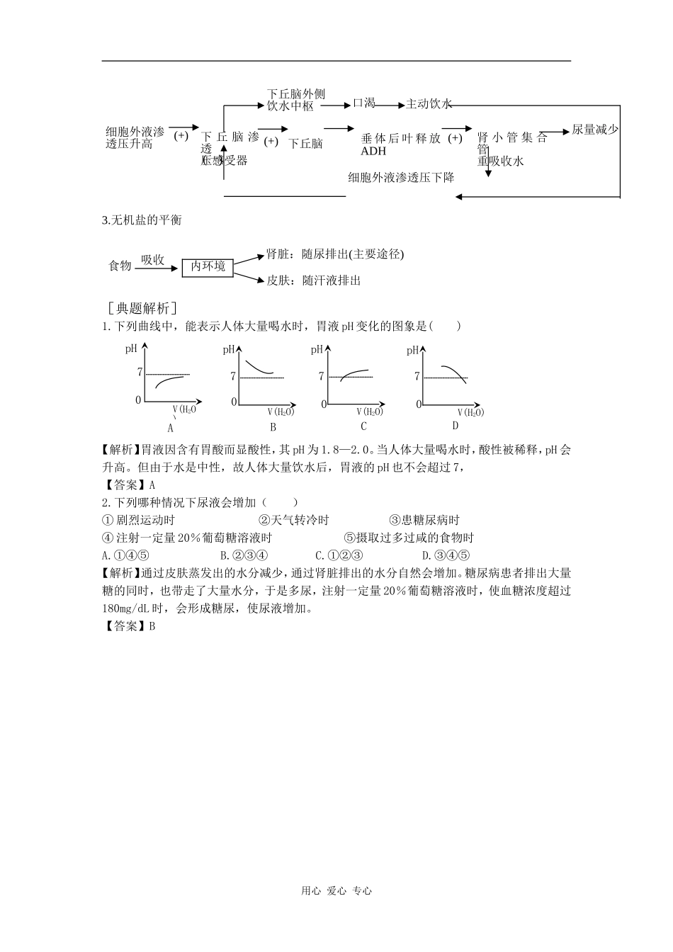 高中生物第三节水盐调节学案导学中图版必修3_第2页