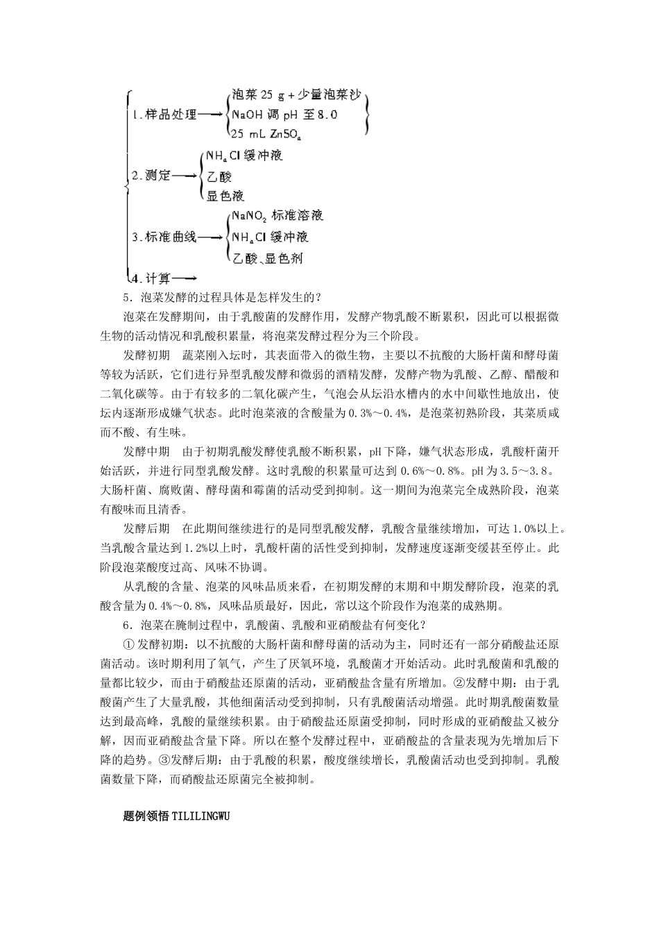高中生物 实验10 泡菜的腌制和亚硝酸的测定学案 浙科版选修1-浙科版高中选修1生物学案_第2页
