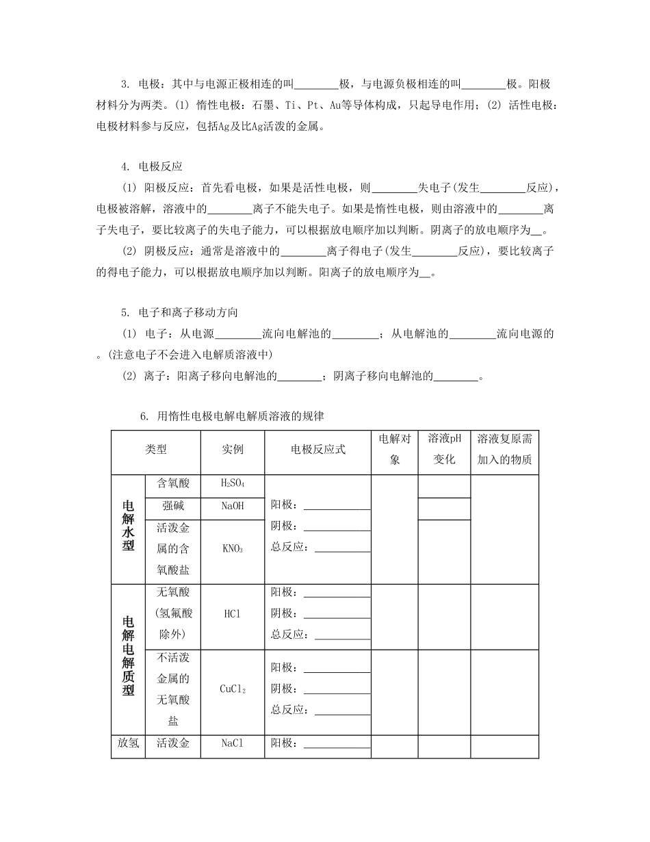 （江苏专版）高考化学一轮复习 专题四 化学反应与能量变化 课时18 电解池及其应用导学案-人教版高三全册化学学案_第2页