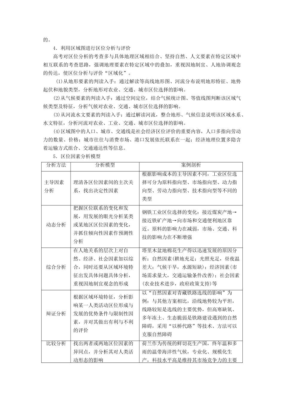 高考地理大二轮复习 模块知识交汇（二）人文地理区位因素的分析学案-人教版高三全册地理学案_第2页