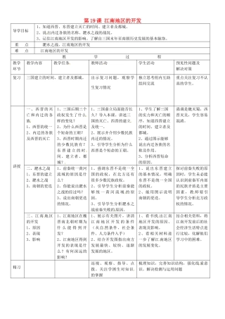 吉林省通化市外国语中学七年级历史上册 第19课 江南地区的开发导学案 新人教版