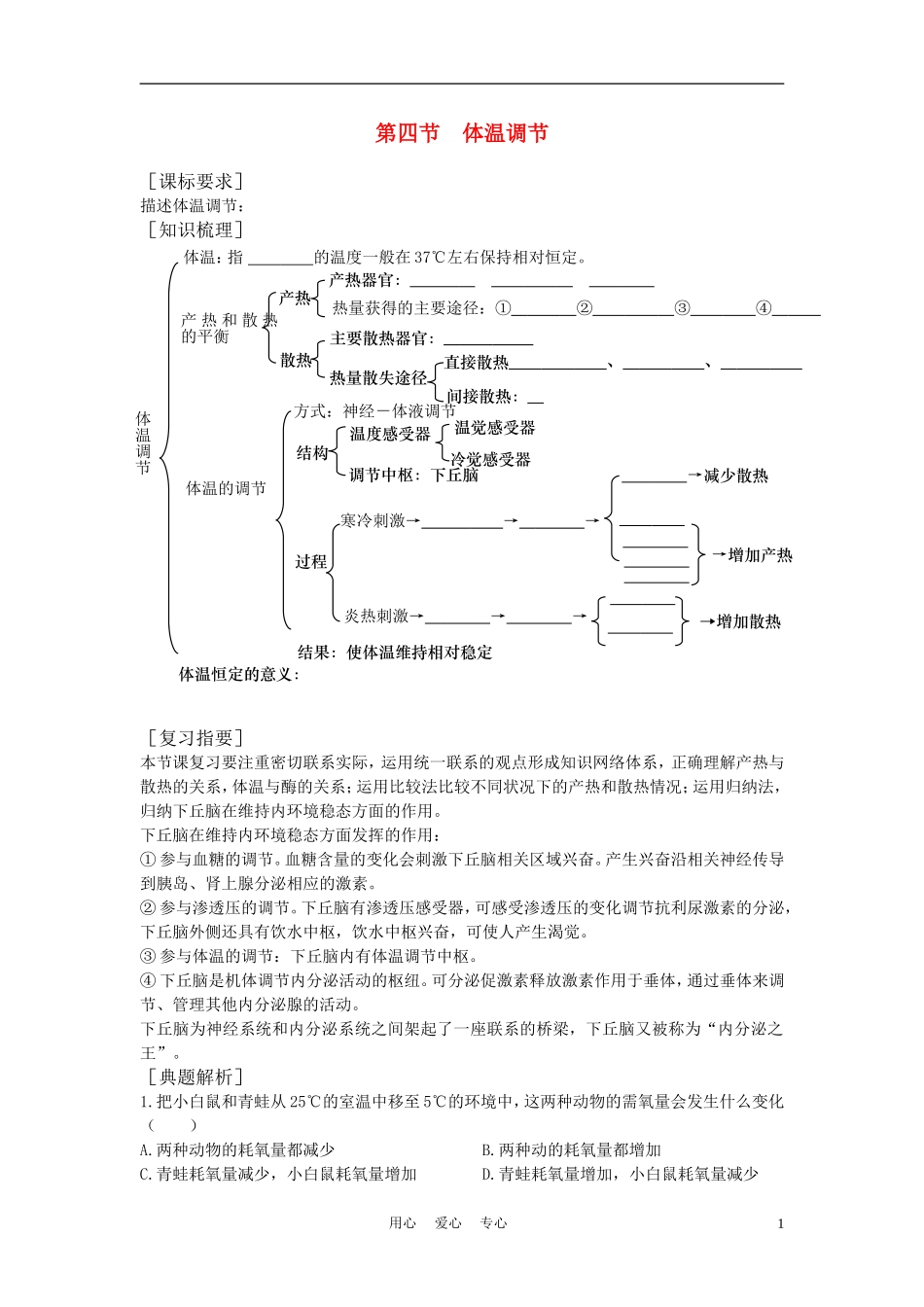 高中生物 体温调节 学案 中图版必修3_第1页