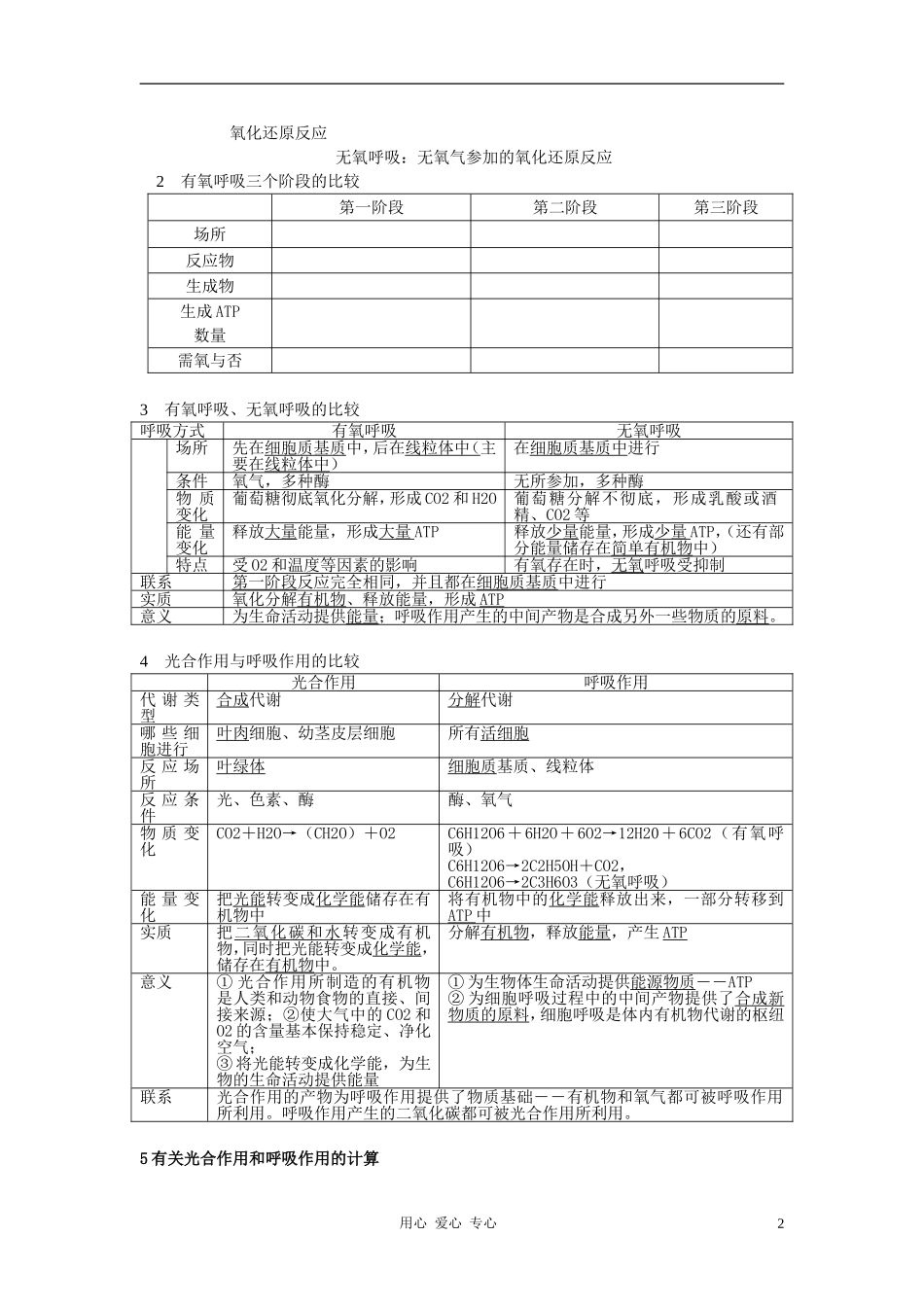 高中生物《细胞呼吸》学案3 浙教版必修1_第2页