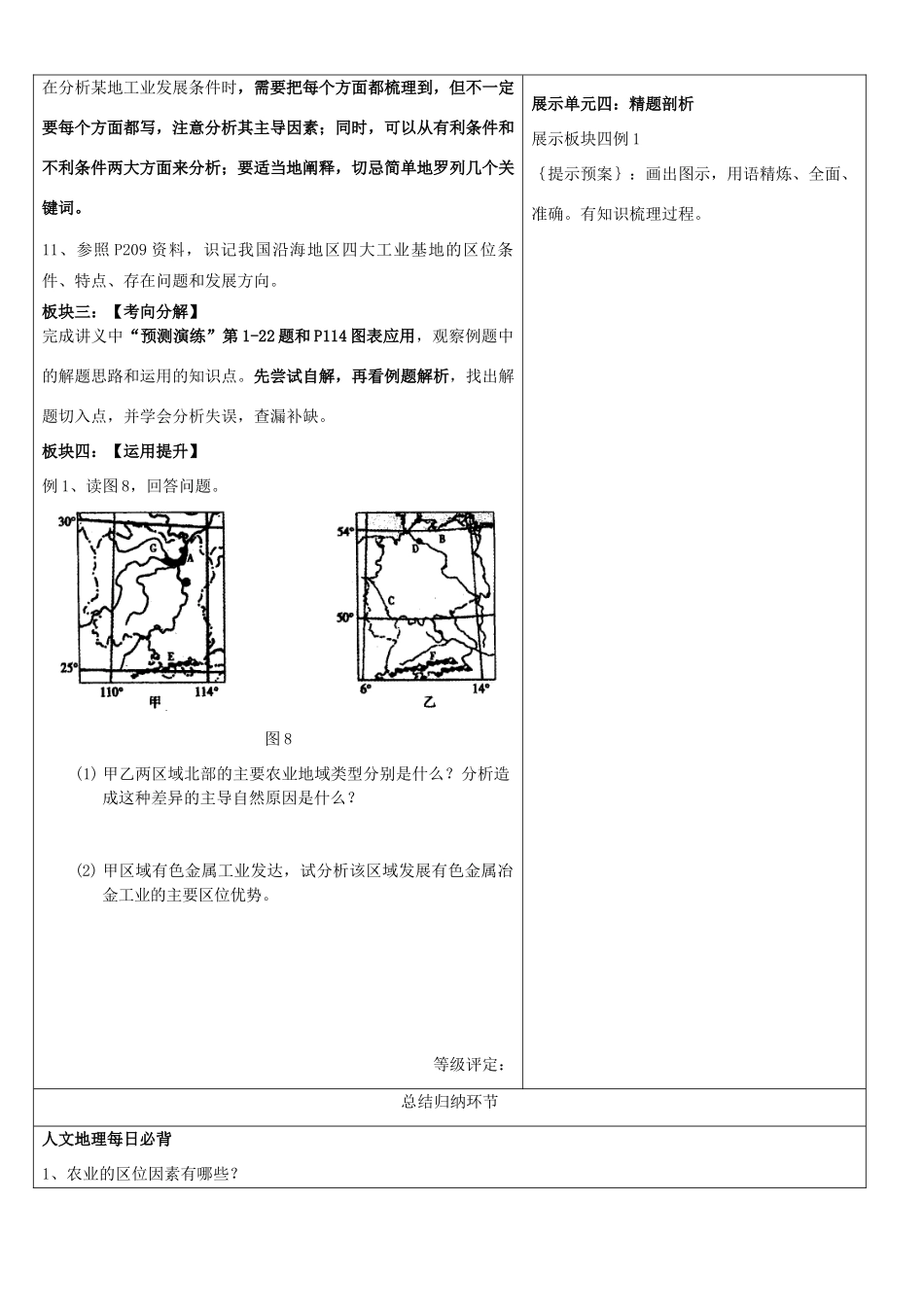 安徽省铜陵市铜都双语学校高三地理 工业区位条件和工业地域复习学案_第3页