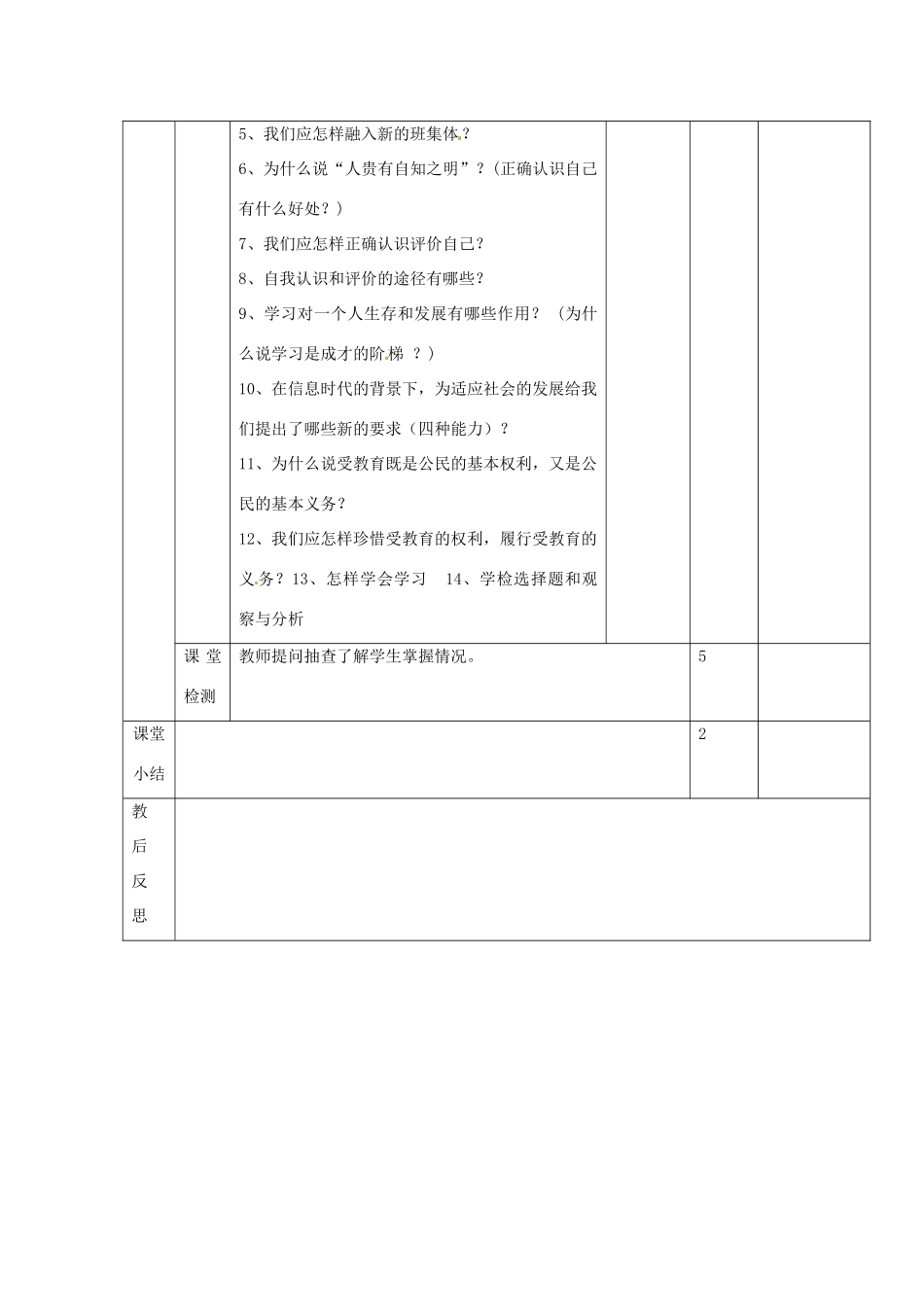山东省滨州市邹平实验中学七年级政治上册《第1-4课》复习学案 人教新课标版_第3页