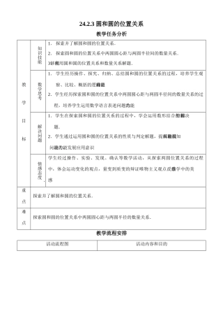 圆和圆的位置关系