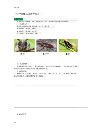 一分钟读懂昆虫各种形态