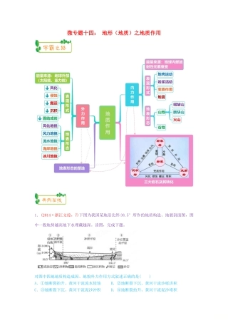 高考地理第一轮复习 专题4 微专题十四 地形（地质）之地质作用思维导图学案-人教版高三全册地理学案