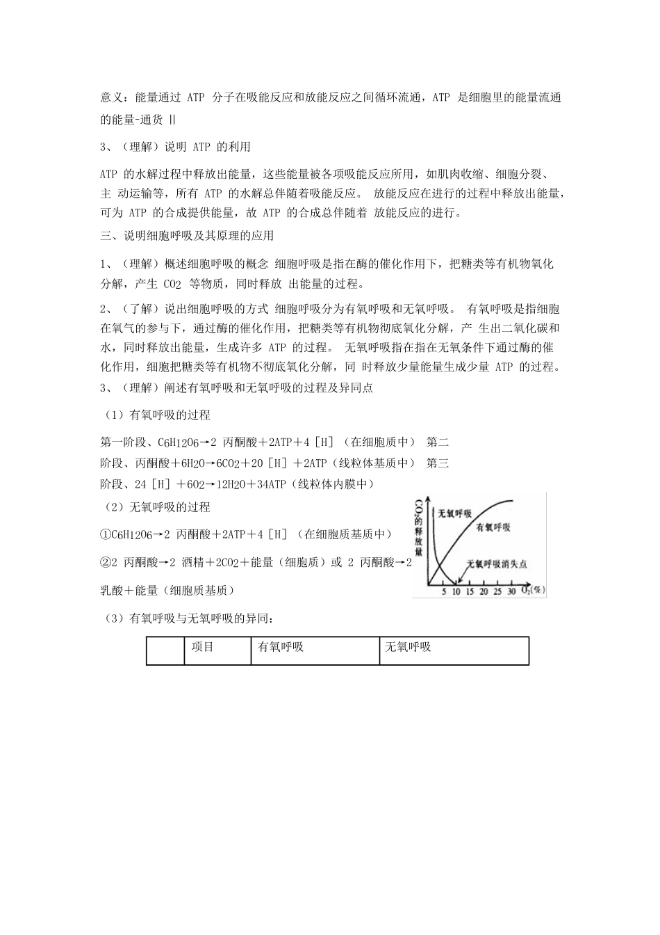 高中生物学业水平测试复习 第5讲 细胞的能量供应和利用学案-人教版高二全册生物学案_第2页