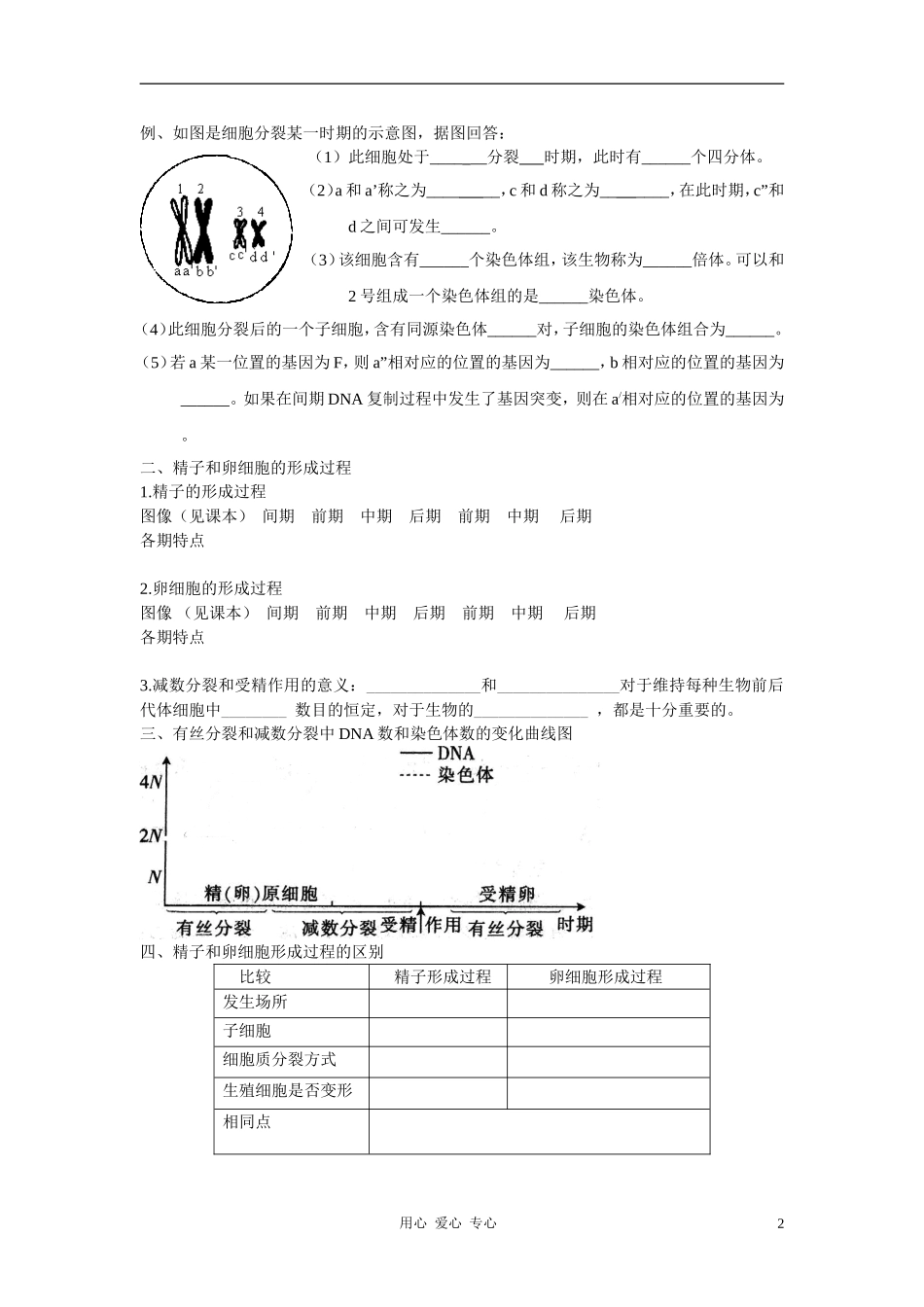 高中生物 数分裂专题复习一导学案 新人教版必修2_第2页