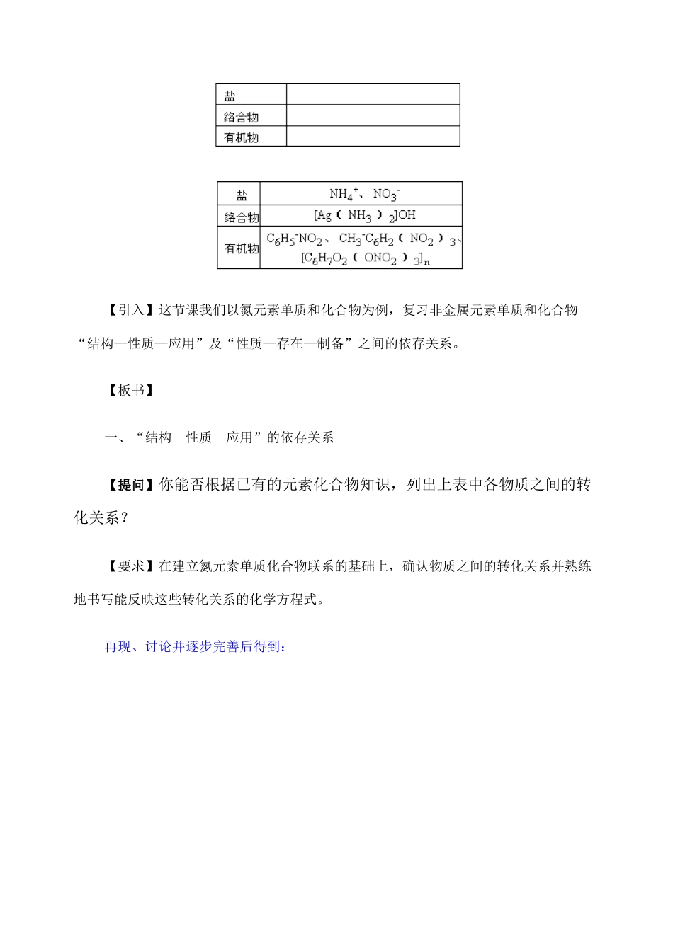 第二轮复习教案氮元素单质和化合物_第3页