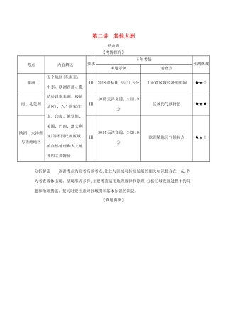 （A版）天津市高考地理总复习 专题十六 世界地理 第二讲 其他大洲学案（含解析）-人教版高三全册地理学案