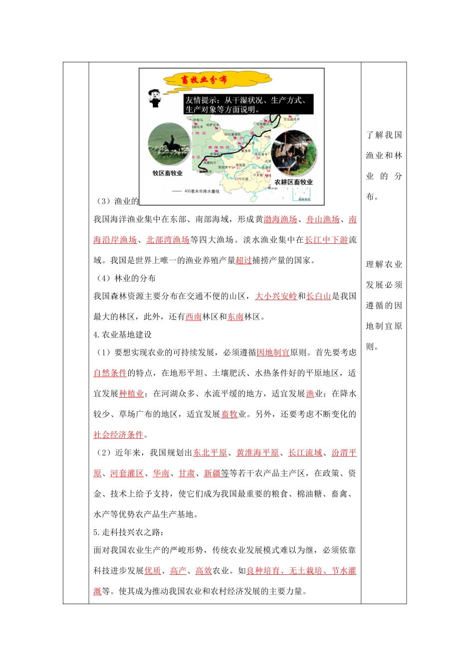 -八年级地理上册 第4章 中国的经济与文化复习优秀教案 （新版）商务星球版-（新版）商务星球版初中八年级上册地理教案_第3页