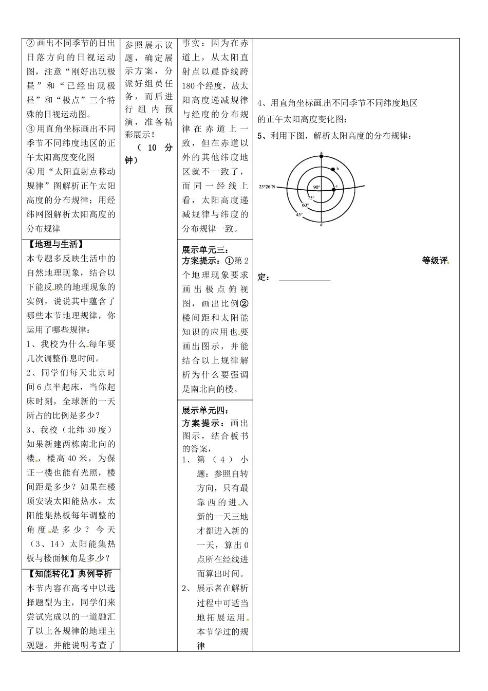 安徽省铜陵市铜都双语学校高三地理 地球运动复习学案2_第2页
