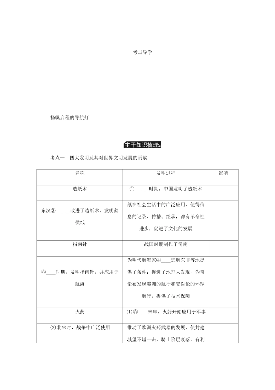 （江苏专版）高考历史总复习 第十八单元 古代中国的科学技术与文学艺术 第37讲 古代中国的科学技术与文学艺术学案-人教版高三全册历史学案_第3页