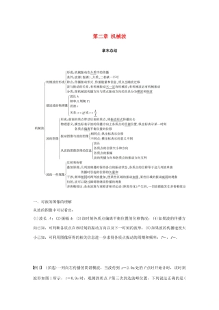 高中物理 第二章 机械波章末总结学案 教科版选修3-4-教科版高二选修3-4物理学案