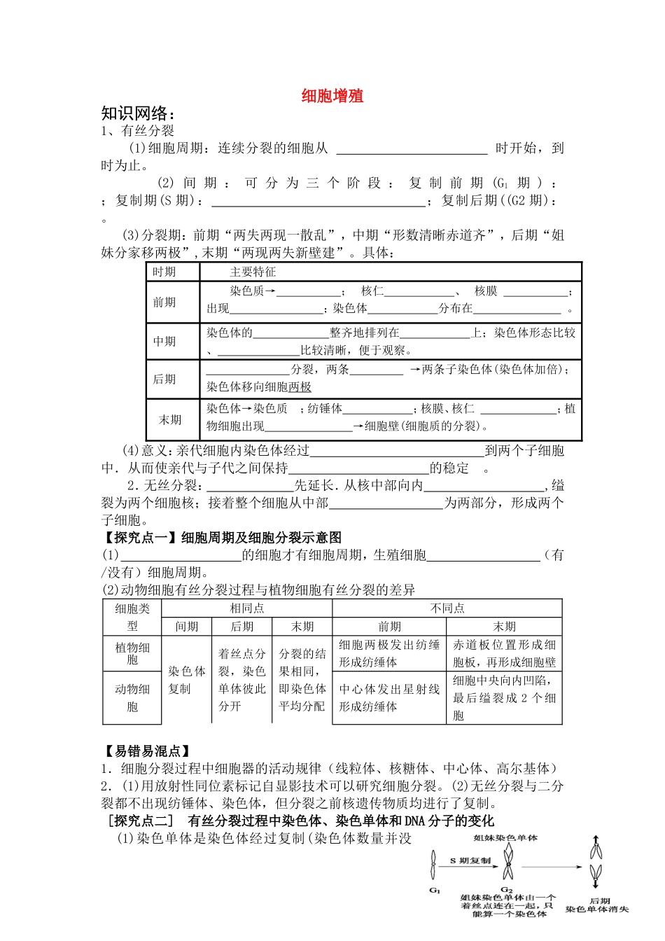 高中生物《细胞增殖》学案5 苏教版必修1_第1页