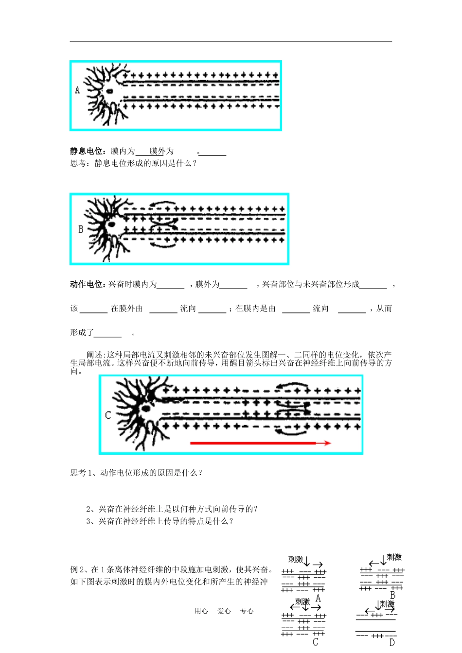 高中生物《通过神经系统的调节》学案7 新人教版必修3_第2页