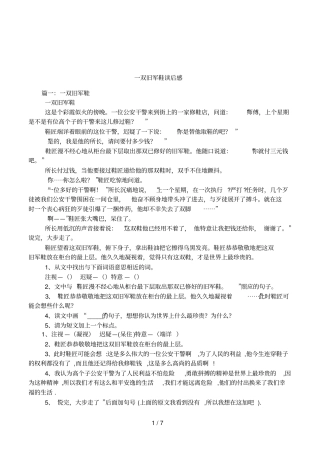 一双旧军鞋读后感