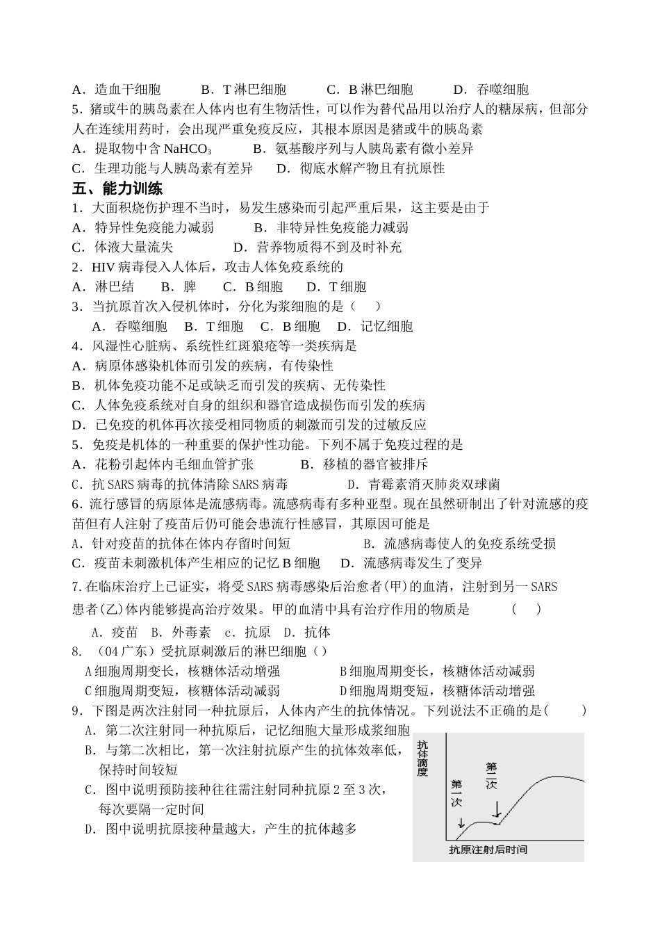 高中生物免疫调节学案2新人教版必修3_第3页