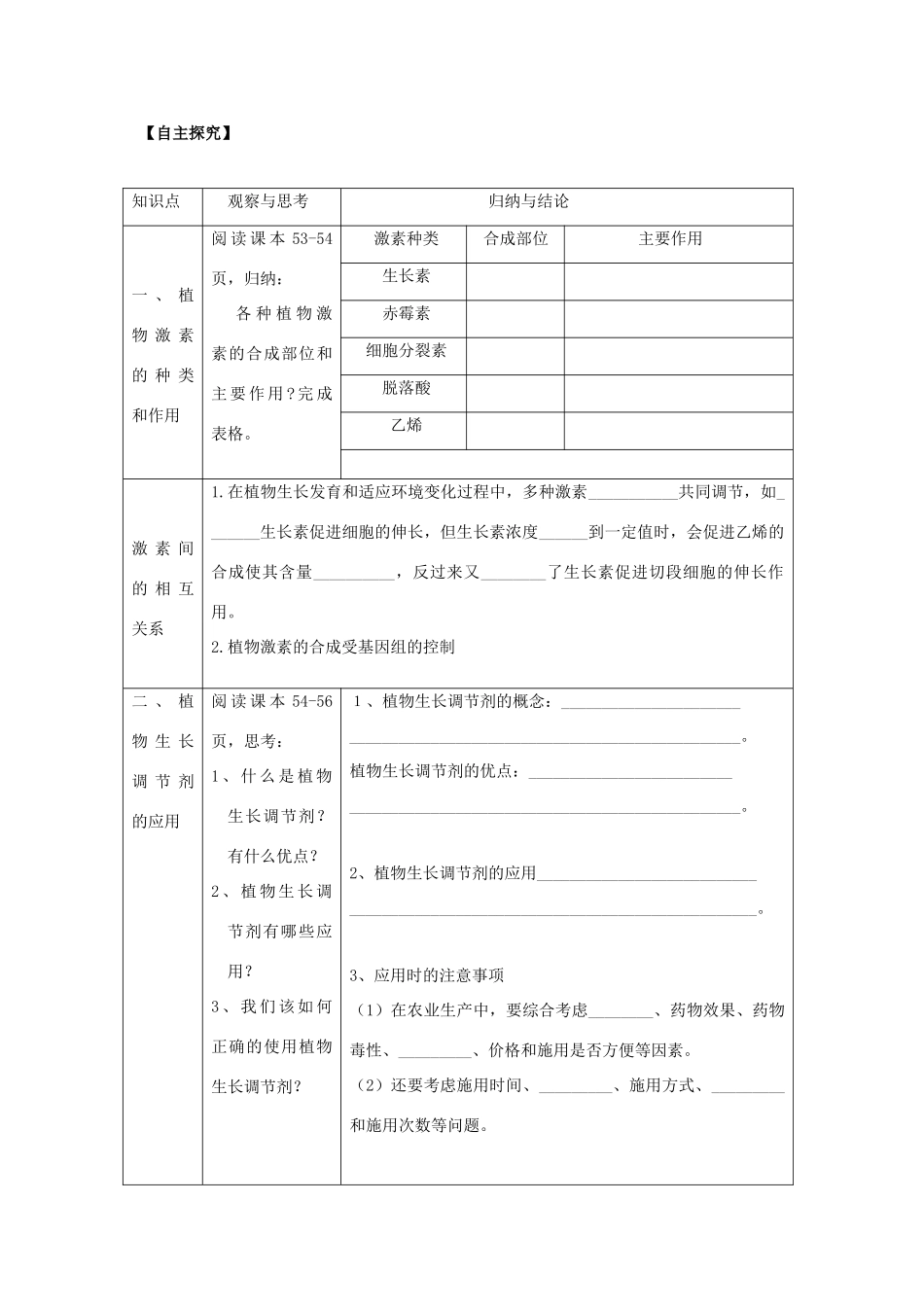 高中生物 第三章 植物的激素调节 第三节 其他植物激素导学案 新人教版必修3-新人教版高二必修3生物学案_第2页