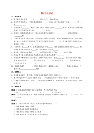 八年级科学上册 6.4 化学式导学案 （新版）华东师大版-（新版）华东师大版初中八年级上册自然科学学案