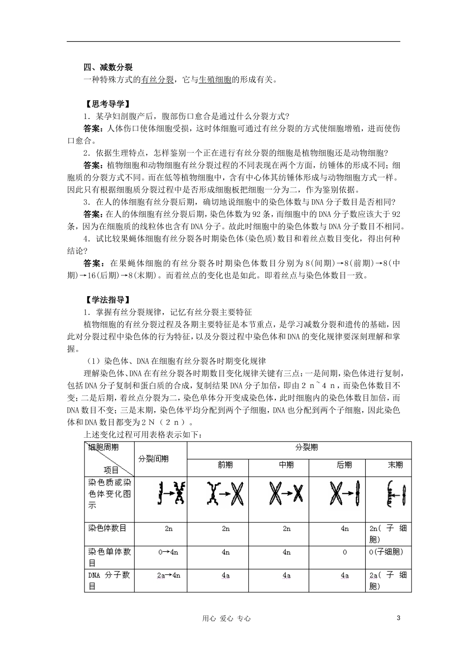 高中生物《细胞的增殖》学案5 浙教版必修1_第3页