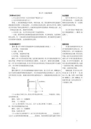 高中生物《光能的捕获》学案9 中图版必修1