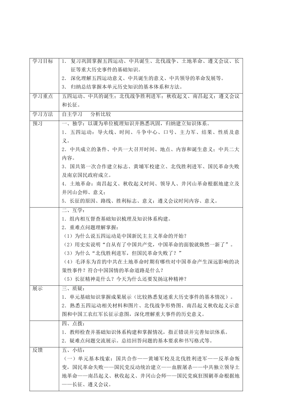 四川省宜宾县八年级历史上册 第三单元 新民主主义革命的兴起复习学案 新人教版-新人教版初中八年级上册历史学案_第2页