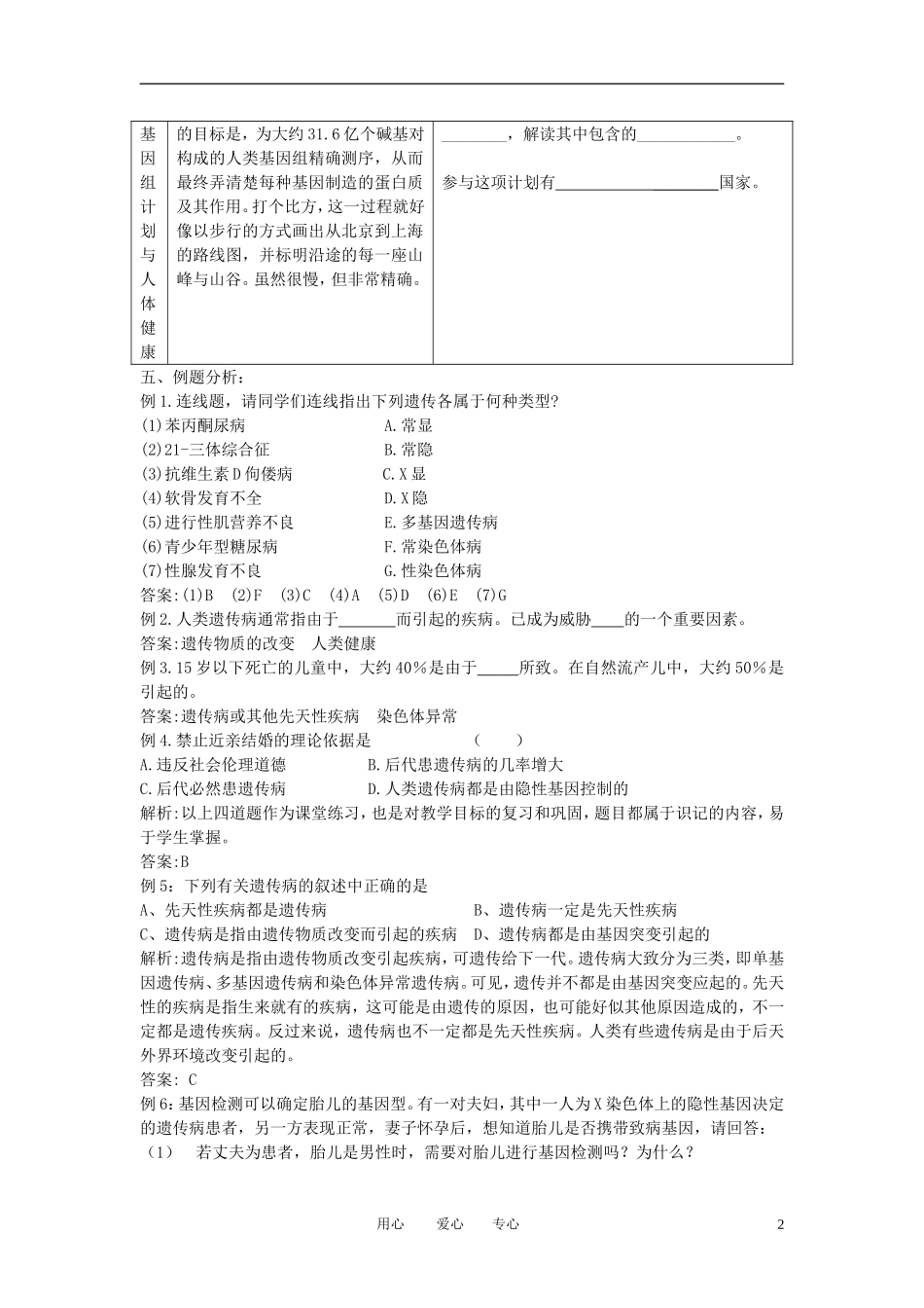 高中生物《人类遗传病》学案5 中图版必修2_第2页