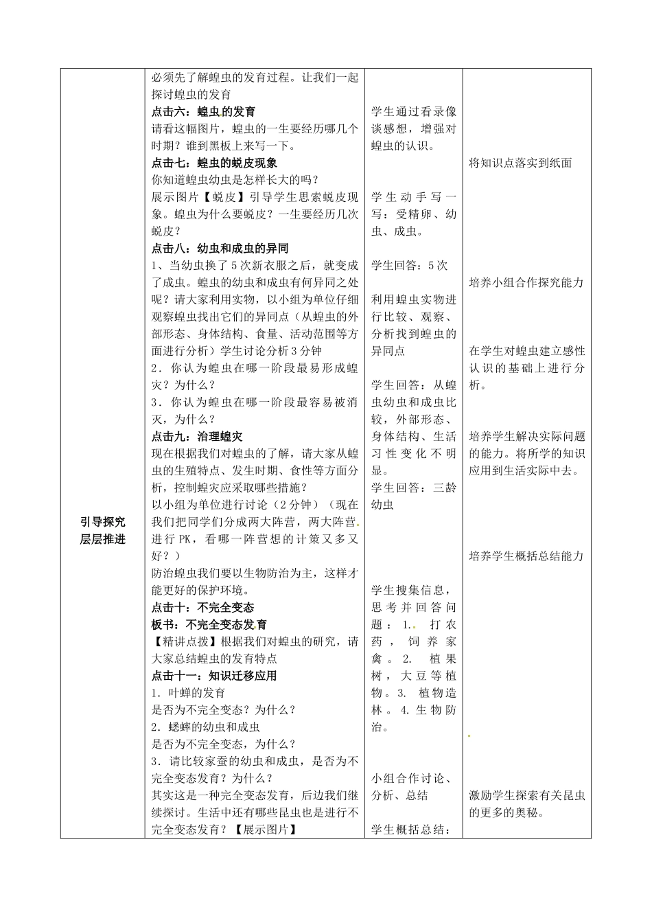 2014年秋八年级生物上册 第4单元 第2章 第1节 昆虫的生殖和发育教案1 （新版）济南版_第3页