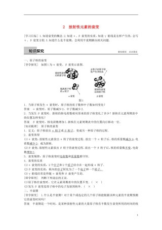 高中物理 第19章 原子核 2 放射性元素的衰变学案 新人教版选修3-5-新人教版高二选修3-5物理学案
